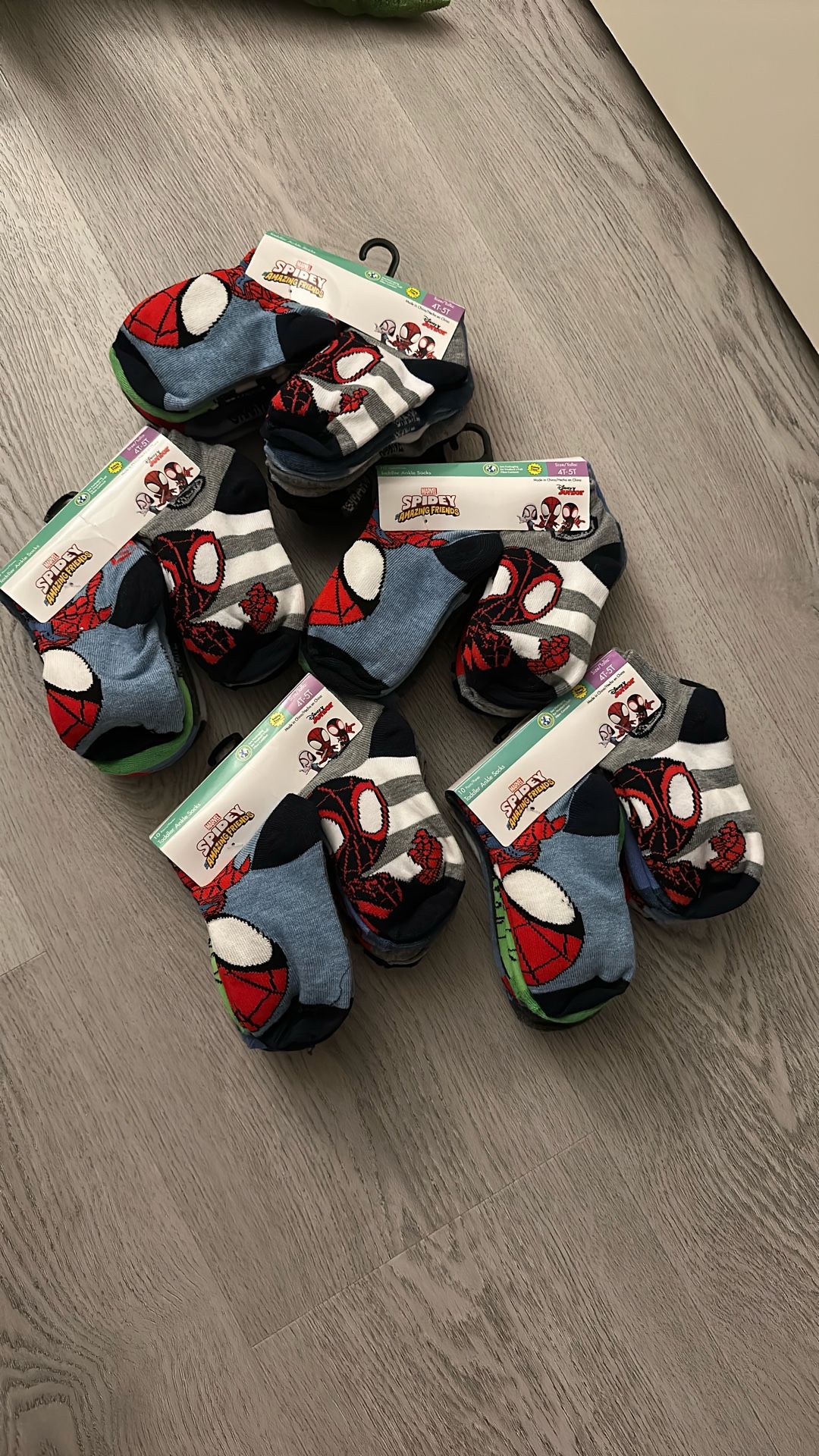 Spider-Man Spiderman Toddler Ankle Socks, 10-Pack Size 4T-5T