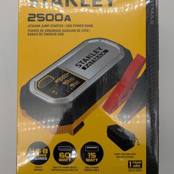 New Stanley Fat Max (LJ25FC) 2500 amp Lithium Jump Starter/ USB Power Bank