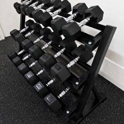 Brand New CAP Branded Hex Rubber Dumbbells- 5-50lbs