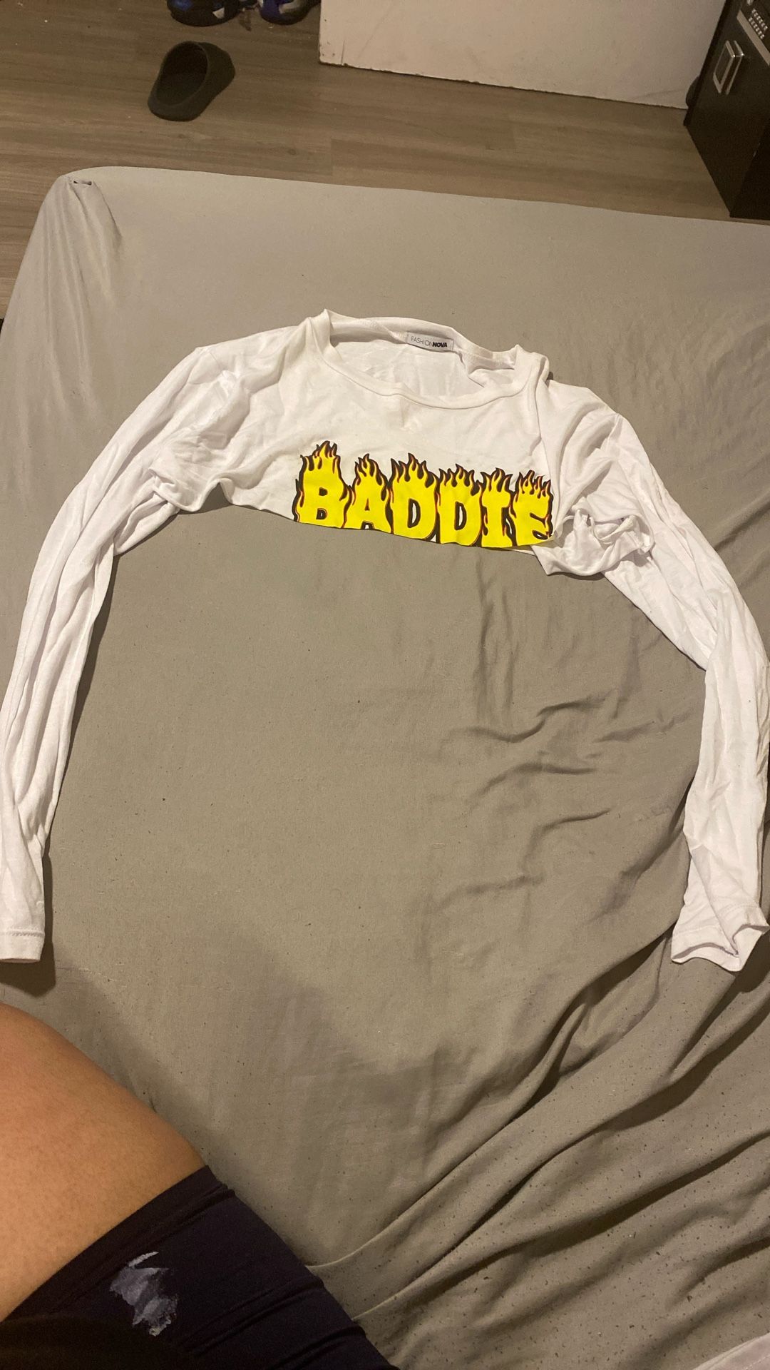 white Baddie Shirt Size 2X