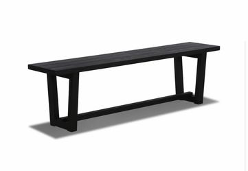 Modern Industrial Dining Bench – Wood Top + Metal Base