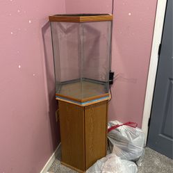 40 gallon fish tank + accessories, rocks, fish food, filters, and more