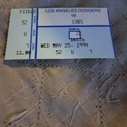 VINTAGE DODGERS TICKET STUB 