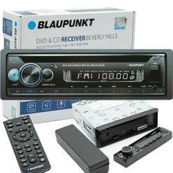 BLAUPUNKT Beverly Hills71 Multimedia Car Stereo - Single DIN LCD Display with Bluetooth Streaming, Hands-Free Calling, MP3/USB Front Aux, AM/FM Receiv