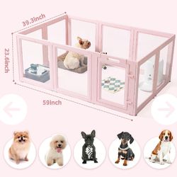 Clear Acrylic Dog Playpen, 23.6"H, 10pcs