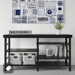 Brand New / Factory Sealed - Room Essentials - Adjustable Storage / TV Stand - Multi Purpose Storage Shelf - Matte Black