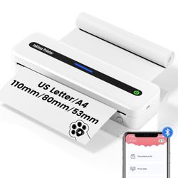 M832 Portable Printer Wireless Travel - Upgarde Portable Thermal Printer with Paper Bin, Portable Printers Wireless for Travel, Rechargeable Travel Pr