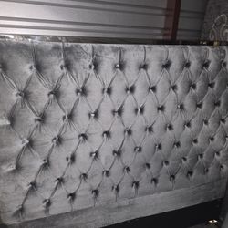 Gray Suede Queen King Suze Luxury Bed And Matrress 