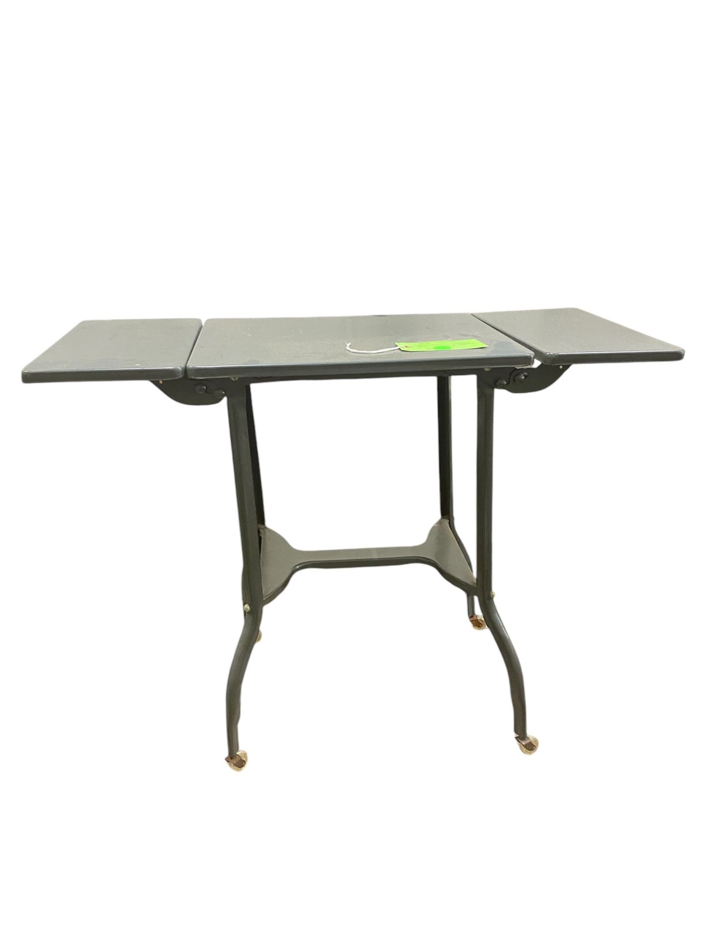 Vintage MCM Metal Drop Leaf Typewriter Desk Side Table Plant Stand