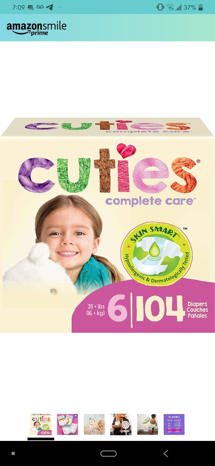 Size 6 Cuties Diapers 104 Ct X 3 (312 Total) $80 OBO