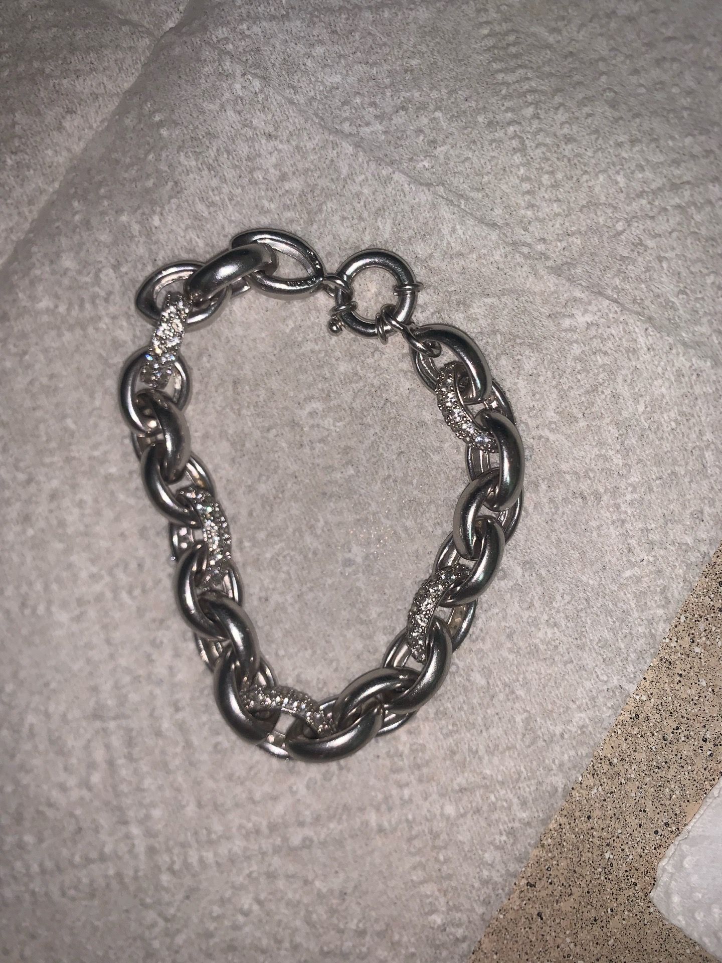 thick 925 silver cz bracelet.