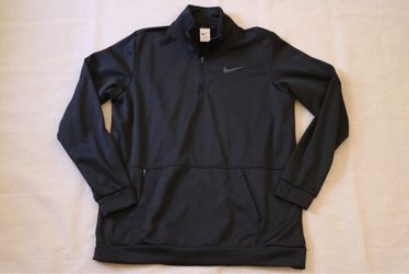 Nike Men's Size XL Tall Black Quarter Zip Pullover Jacket Therma-Fit EUC