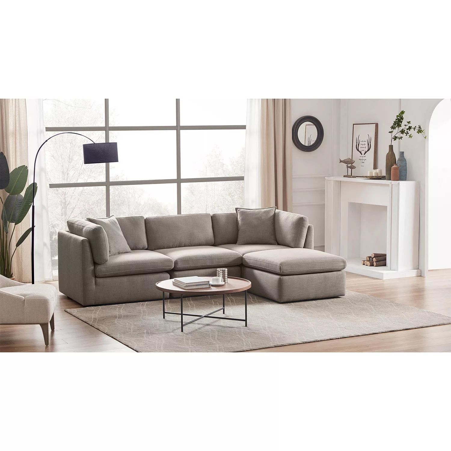 Member’s Mark Transitional Modular Fabric Sofa with Storage Ottoman (Gray) $899.99