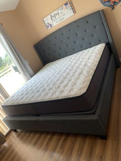 New In Box King Bed Frame With Mattress (Read Description Below)