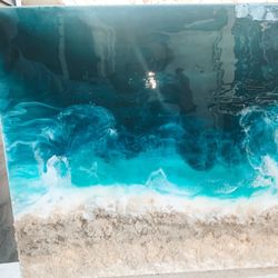 Resin Ocean Painting With Real Sand