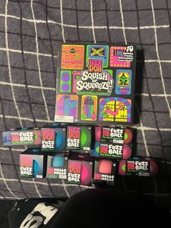 Nee Doh Squish or Squeeze Bundle with Fuzz Balls