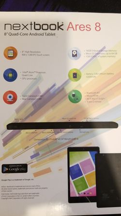 New . Android tablet 8" quad-core