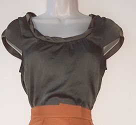 Olive Green H&M Silk Top (US 4)