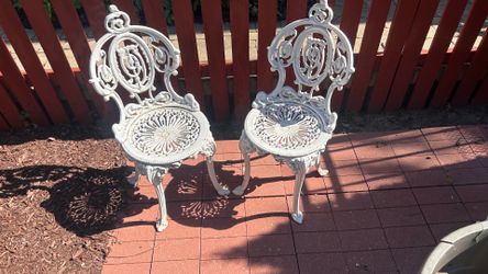 Vintage cast iron chairs