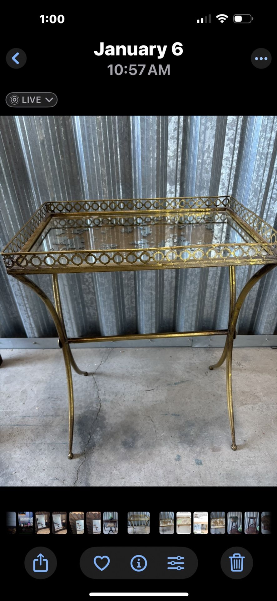 Glass Mirror Side Table