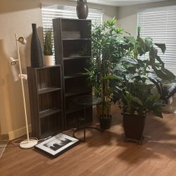 Fake Plants Shelf Light And Vase 