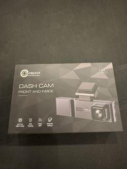 ► OMBAR 4K Dash Cam Front and Inside with GPS, WiFi, Night Vision w/ 64GB Memory Card NO Rear Camera