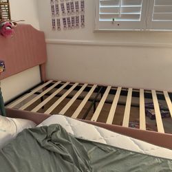 Pink Velvet Twin Bed Frame