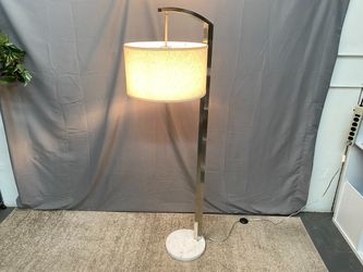 Hanging Drum Shade Floor Lamp w/ Marble Pattern Base