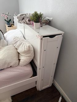 Girls full size bed with twin trundle