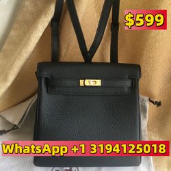 black hermes black backpack