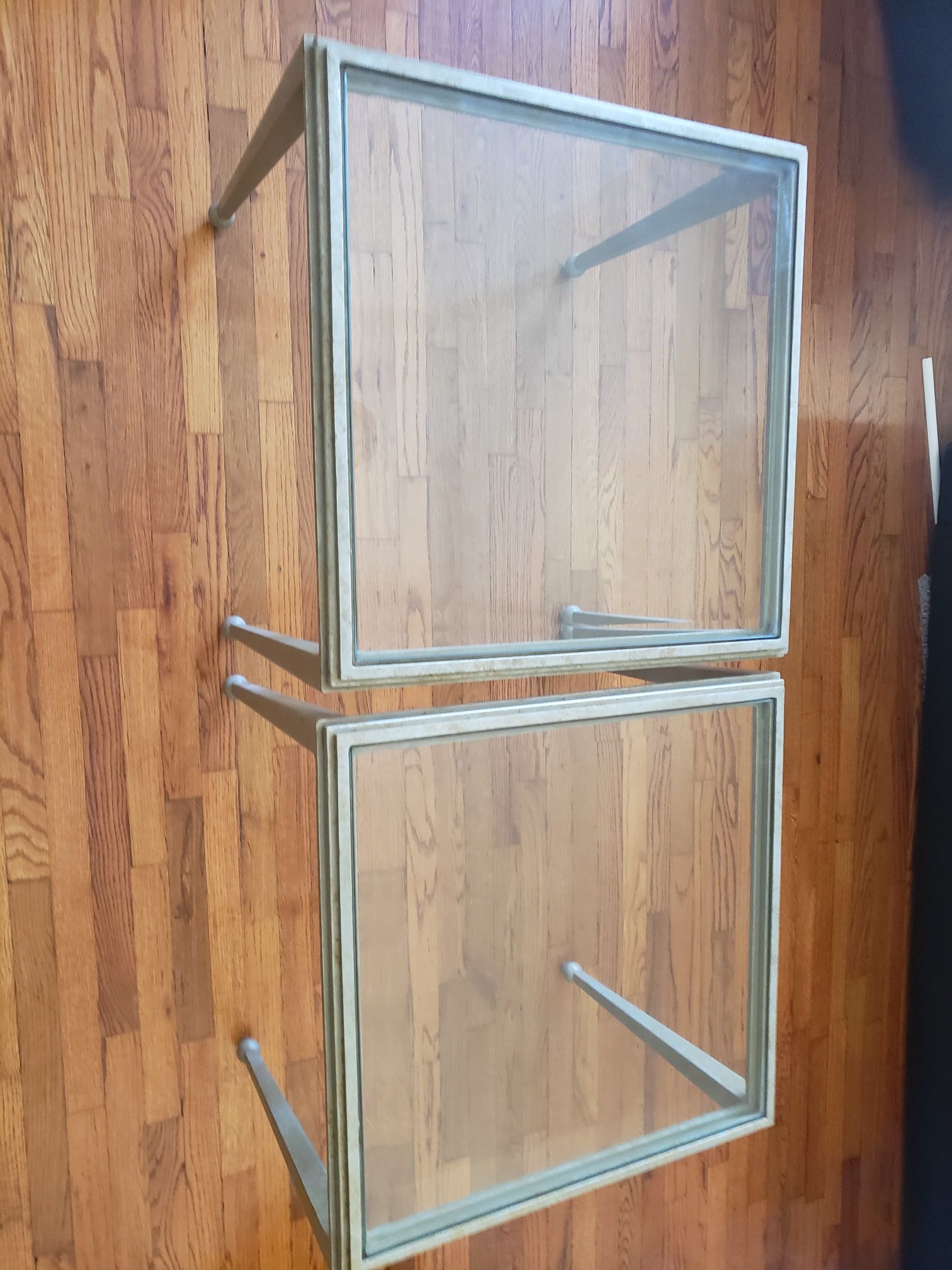 End Tables - wrought iron with glass. Great for patio.