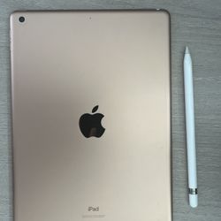 Apple iPad 8th Generation with Apple pencil.