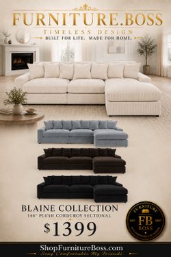 Large Sectional Sofa with reversible chaise