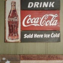 Coca Cola Wooden Sign