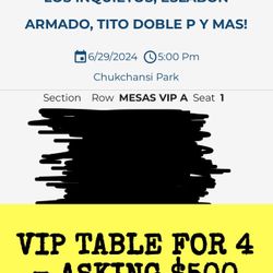 INQUIETOS VIP TABLE - $500