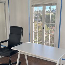 IKEA desk (white trotten) + Desk Chair