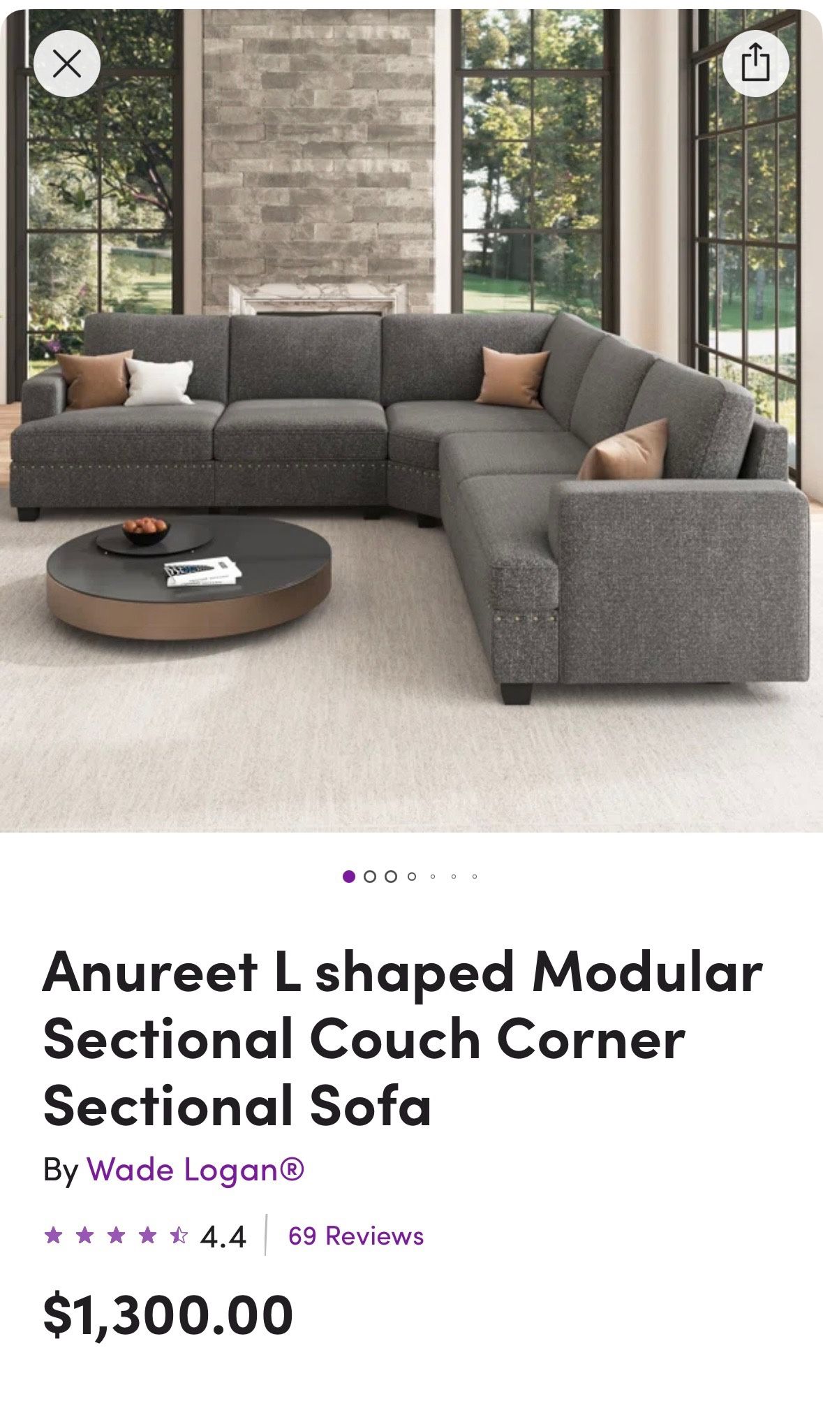 L Shaped Modular Sofa