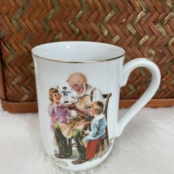 Vintage 1982 The Toymaker Norman Rockwell Cup