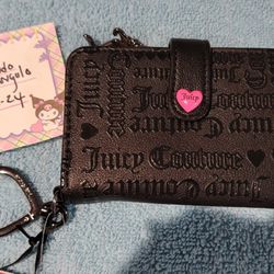 Juicy Couture Black And Hot Pink Wallet 
