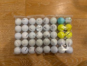 40 Used Golf Balls with Resealable Storage Bags