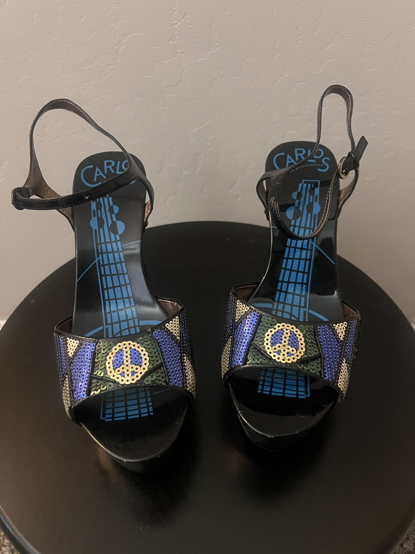 Peace Sequined Heels 