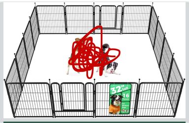FXW Rollick Dog Playpen, Indoor, Yard & RV Camping, 32" H, 16 Panels
