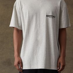 Fear of God Essentials Light Oatmeal Logo T-Shirt