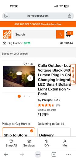 Philips Hue Calla Smart Pathway Light White & Color Ambiance 1 Pack