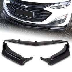 For 2019-2021 Chevrolet Malibu Unpainted Black Front Bumper Body Kit Lip 3PCS -(2-PU-503