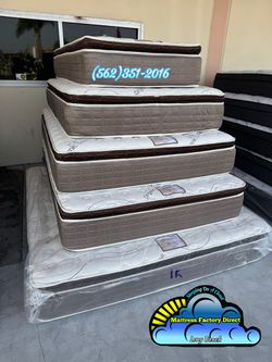 Full size pillow top mattress and box spring bed set colchón y tambor