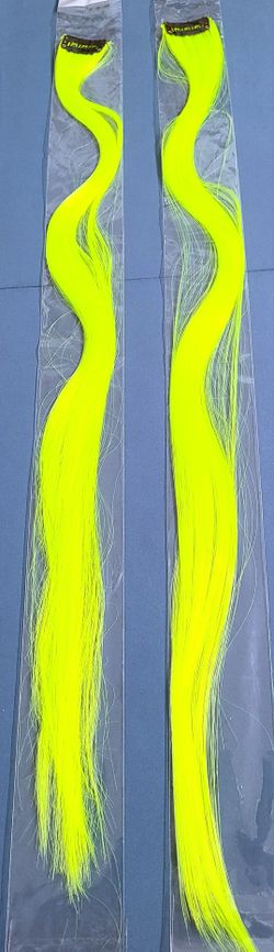 Fluorescent Yellow Clip-on Hair Extension, For Fun And Events Such As Birthdays