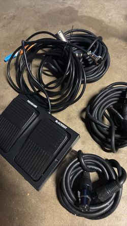 Foot Pedals … Program And Blackout With Misc Power Cords For Microphones.