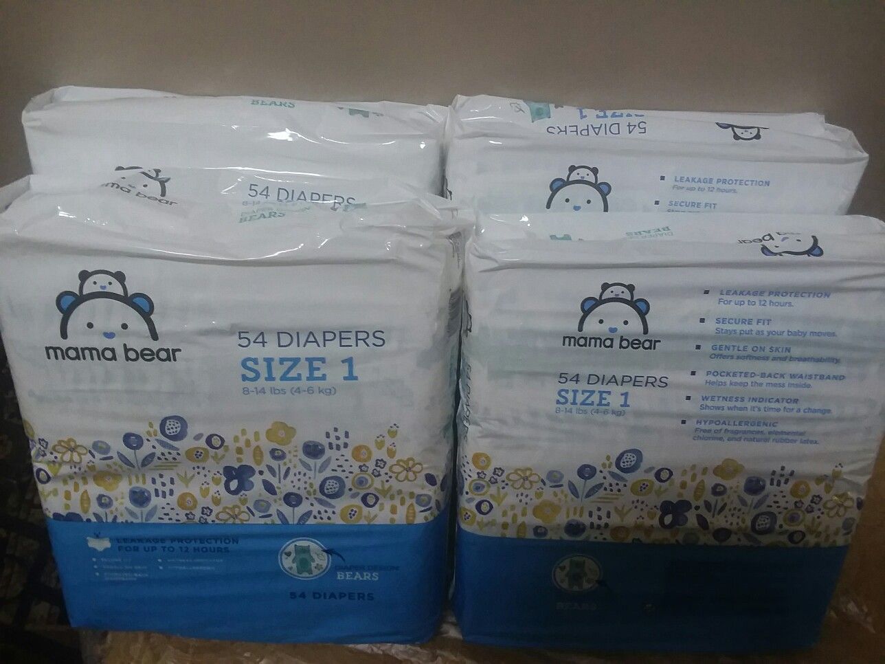 Mama Bear Size 1 Diapers 4 x 54 count