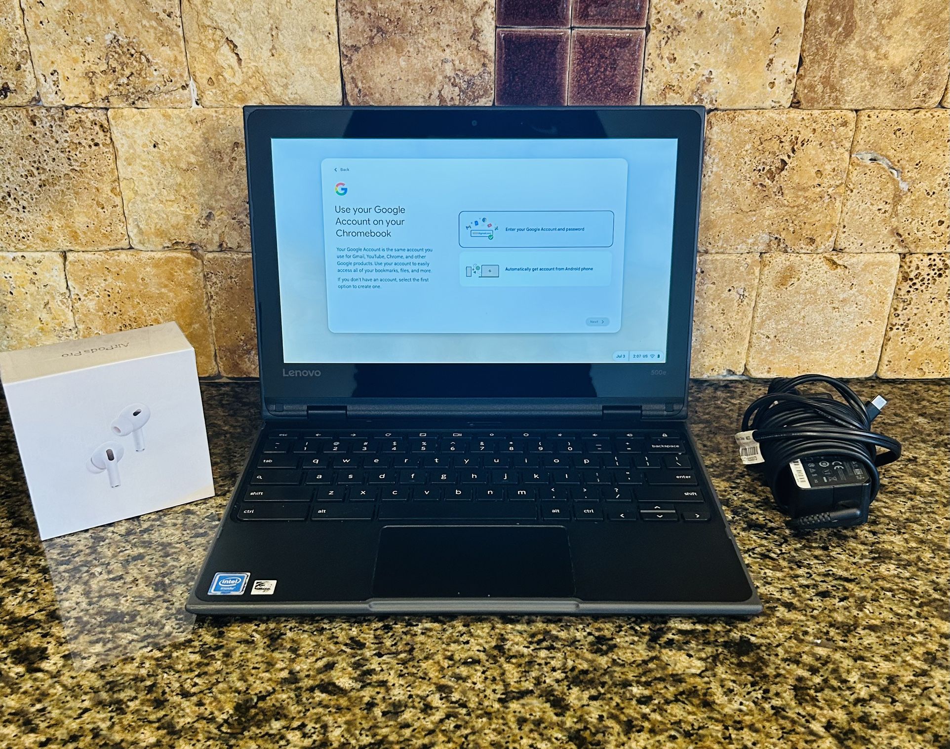 Lenovo 500e Chromebook With Wireless Headphones